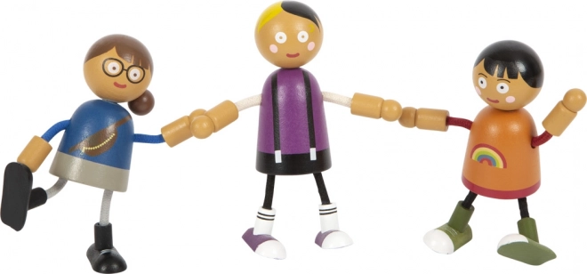 Famille de poupées flexibles Small Foot avec enfant