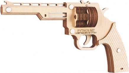 Puzzle 3D en bois revolver à élastiques