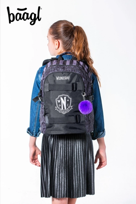 BAAGL Sac à dos scolaire Skate Wednesday Nevermore