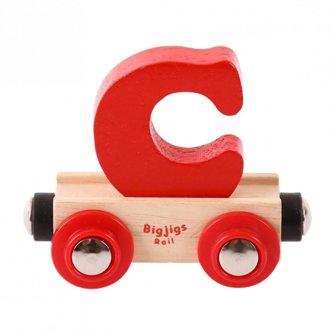 Bigjigs Rail Wagon en bois pour train miniature - Lettre C