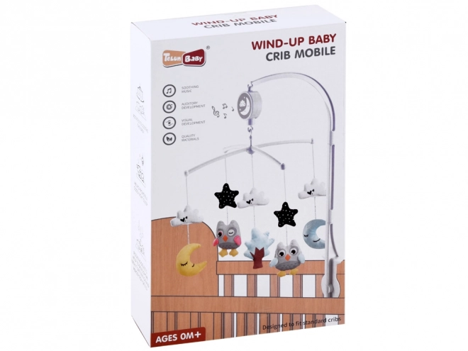 Mobile musical pour bébé avec arc-en-ciel