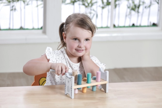 VIGA PolarB Banc en bois avec marteau – Jouet Montessori