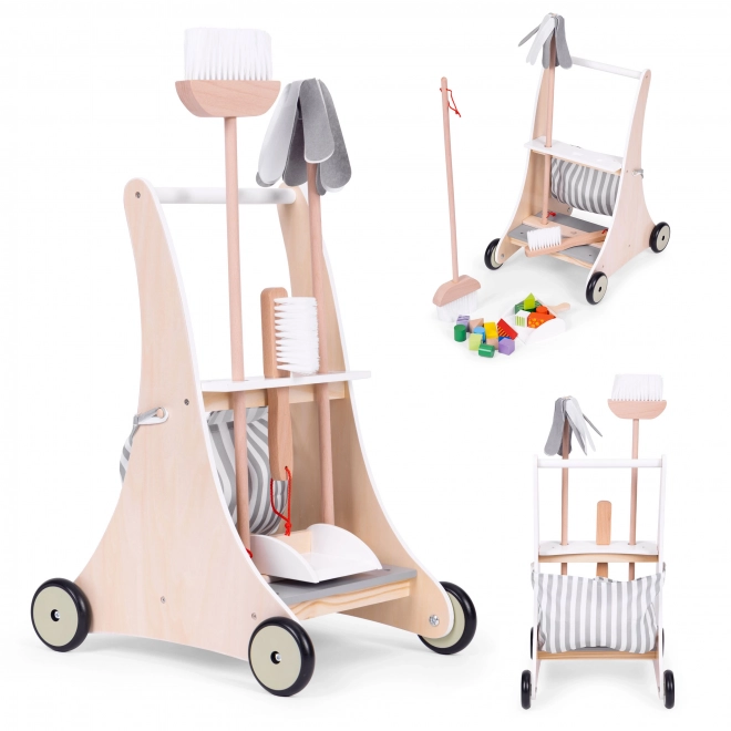 Chariot de nettoyage en bois beige ECOTOYS