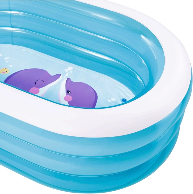 Piscine ovale gonflable pour enfants avec dauphins