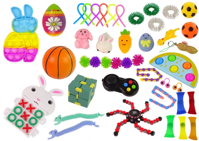 Jouets de Pâques Fidget Pop It Squishy Anti-stress Ensemble 42 éléments