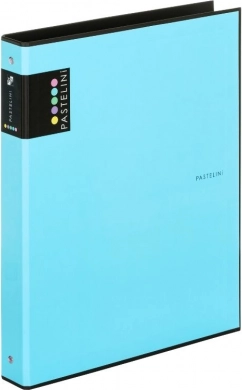 Classeur A4 PASTELINI bleu, 4 anneaux laminé