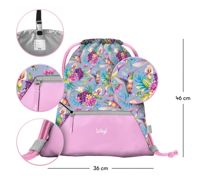 BAAGL SET 3 Airy Colibri: sac à dos, trousse, sac