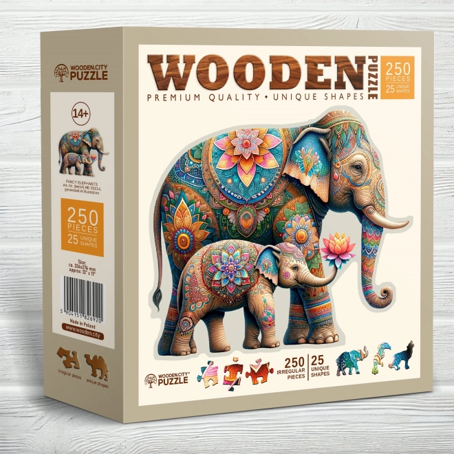 Puzzle en bois Éléphants à la mode 250 pièces