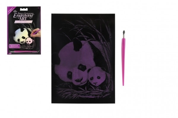 Image à gratter argentée Panda 12,5x18cm sur carte