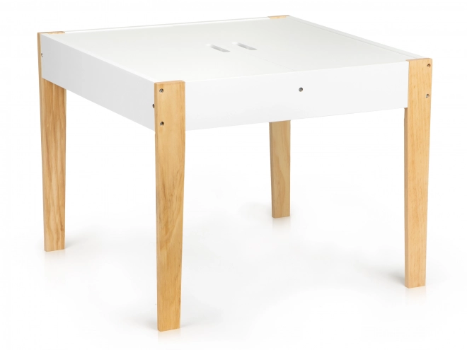 ECOTOYS Table en bois pour enfants avec tableau noir et deux chaises
