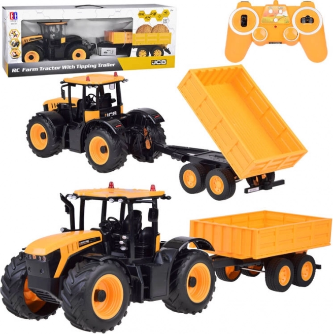 JCB Tracteur avec remorque télécommandée kipes Double E 1:16 RC0670