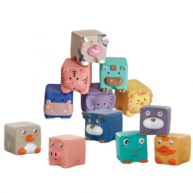 Cubes sensoriels et puzzles animaux pour enfants WOOPIE 12 pcs