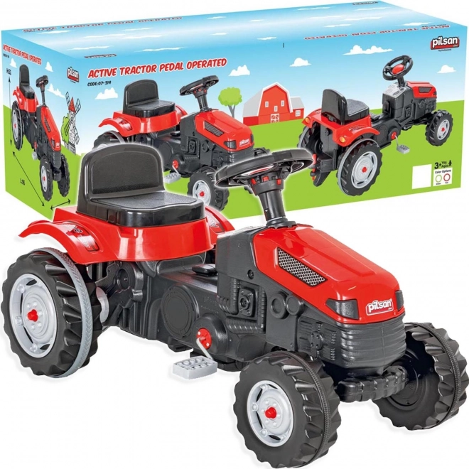 Tracteur à pédales rouge
