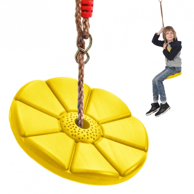 Balançoire de jardin pour enfants disque fleur ronde – žlutá