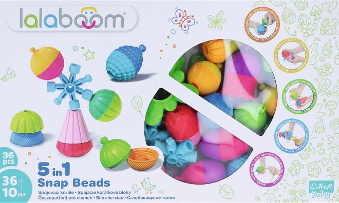 Jeu de construction Lalaboom 5 en 1 Ensemble de perles de connexion grande boîte de 36 pièces