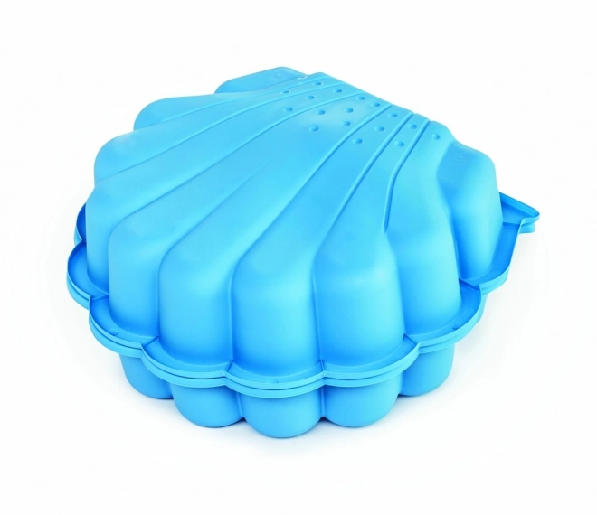 Bac à sable coquillage avec couvercle bleu
