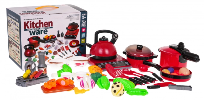 Ensemble de vaisselle rouge + accessoires