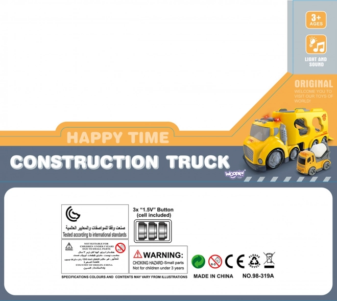 Grand dépanneur jaune City Truck avec effets sonores et lumineux