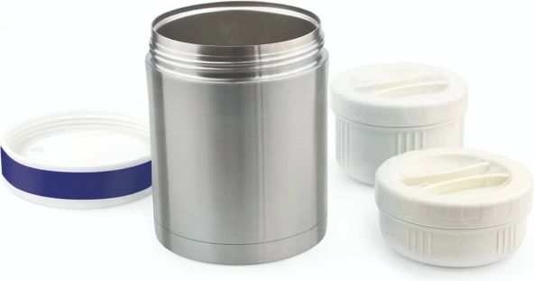 Thermos en acier inoxydable avec deux bols 1 L