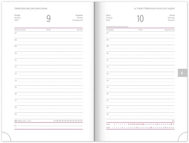 NOTIQUE Agenda Journalier Balacron 2025, bleu foncé, 13 x 18 cm