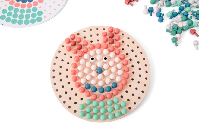 Mosaïque avec piquets en bois