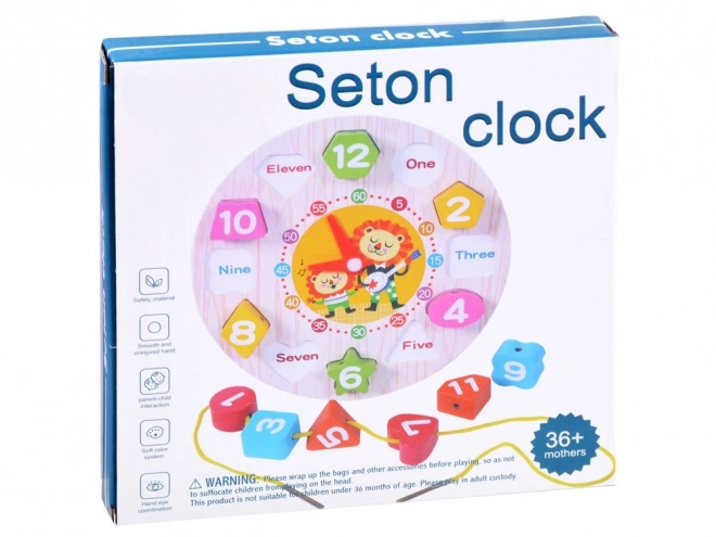 Horloge éducative en bois avec trieur