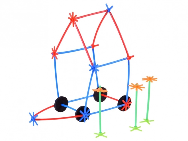 Jeu de construction créatif pailles et bâtonnets