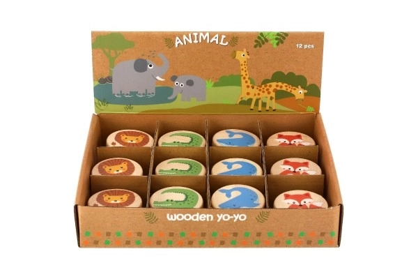 Yo-yo en bois avec animaux 5,5 cm