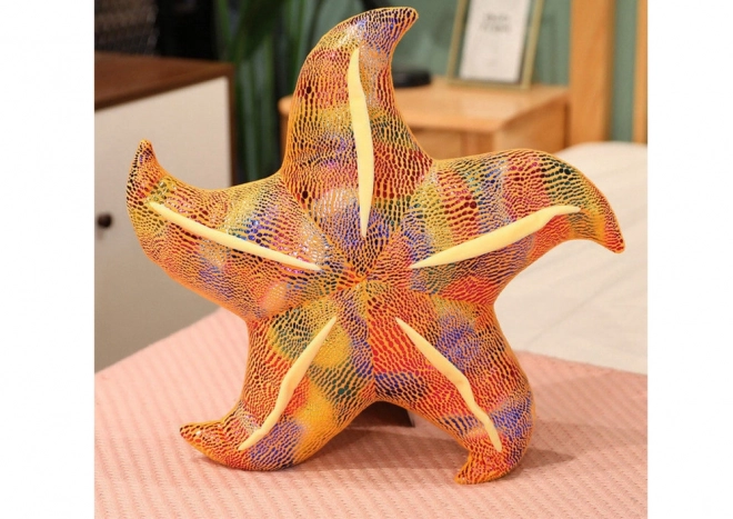 Étoile de mer en peluche coussin jaune mascotte 20 cm
