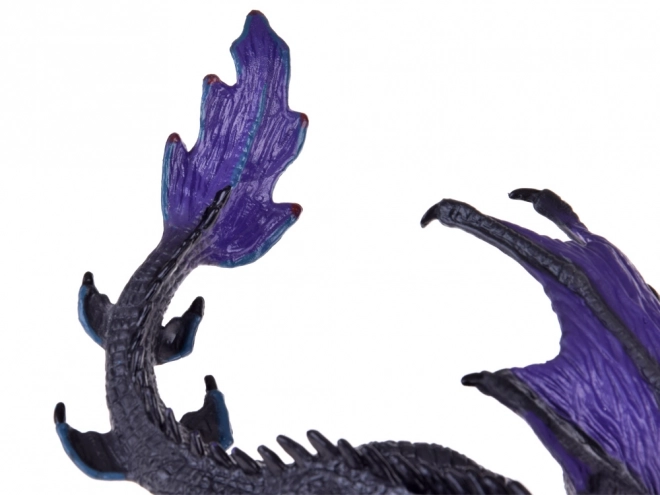 Figurine majestueuse dragon violet avec mâchoire mobile
