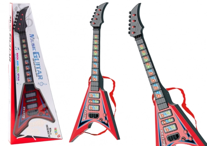 Guitare électrique enfant avec mélodies et effets lumineux rouge