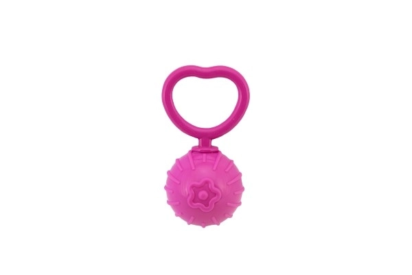 Hochet boule rétro plastique 18cm diamètre 5cm mix couleur dans un sac 0m+