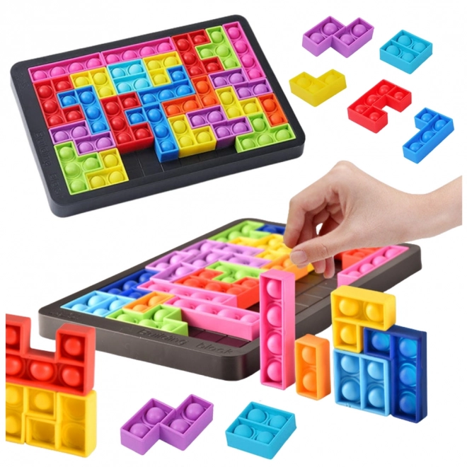 Jouet Sensoriel Tetris Pop-It Puzzle 3en1