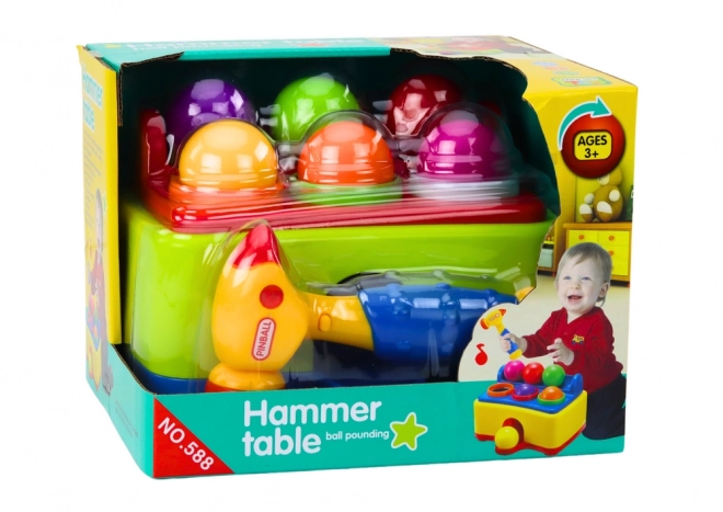 Jouet interactif pour tout-petits Boules colorées à marteler