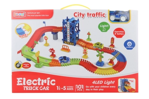 Circuit avec petite voiture à piles