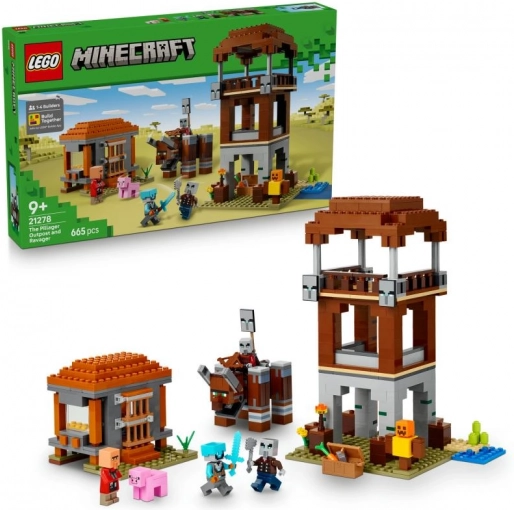 LEGO Minecraft 21278 Avant-poste des pillards et Destructeur