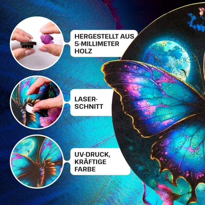 EscapeWelt Puzzle luminescent en bois Papillon 500 pièces