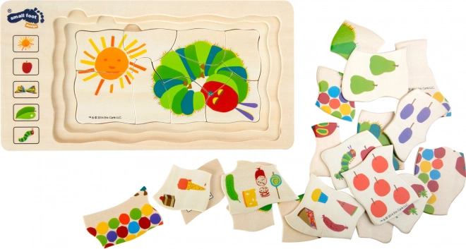 Petit Puzzle en Bois Pyramidal - Chenille Gourmande