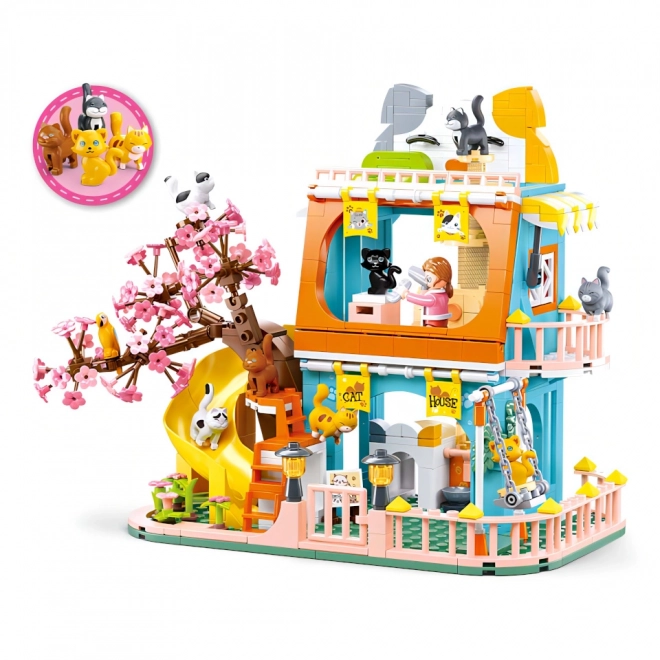 Sluban Girls Dream M38-B1089 Maison avec neuf chats