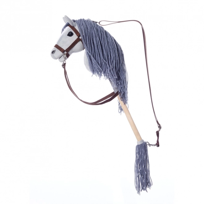 HOPPIHORSE cheval à bâton hobby horse taille A4 gris