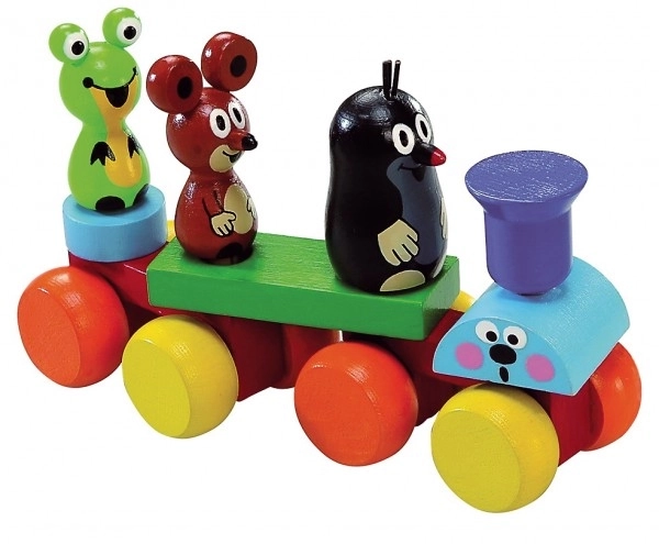 Train Krtek en bois 15cm dans une boîte