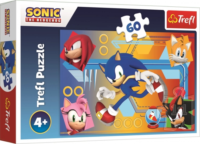 Puzzle Sonic 60 pièces Sonic en action