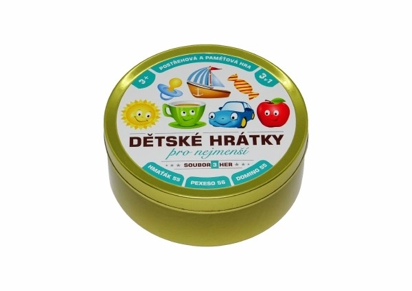 Jeux pour enfants pour les plus petits 3 en 1 jeu de société dans une boîte en métal