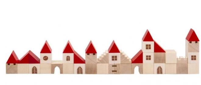 Jeu de construction en bois petite ville 100 pcs