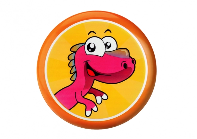 Assiette volante avec dinosaure orange 20 cm