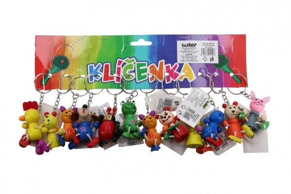 Porte-clés en bois avec animal