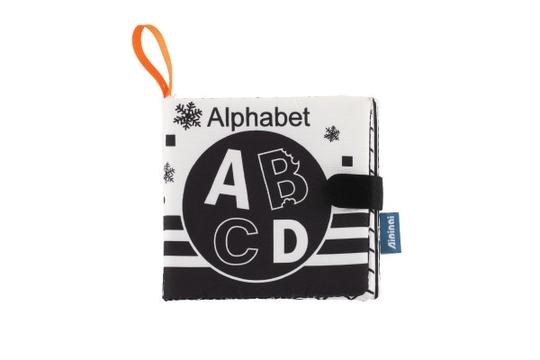 Petit livre doux en tissu 12x11cm 3 types sur carte dans un sac 3m+