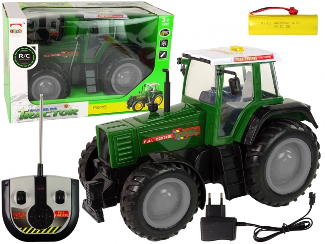 Tracteur R/C vert-noir télécommandé 38 cm