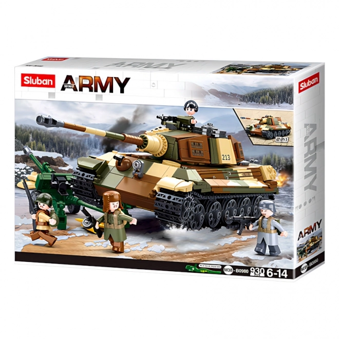 Sluban Bataille de Budapest M38-B0980 Char lourd allemand Tiger II 2 en 1