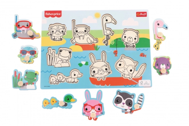 Puzzle en bois Fisher-Price Animaux au bord de l'eau
